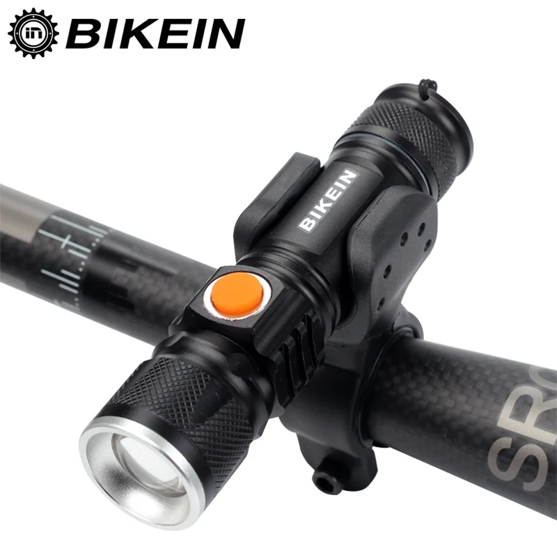 BIKEIN USB Перезаряжаемый светодиодный фонарь для велосипеда масштабируемый