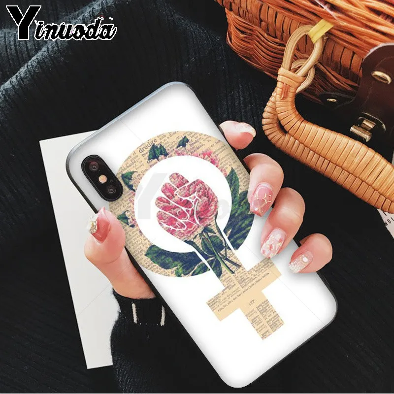 Чехол с логотипом Yinuoda feminist для iPhone 5 5Sx 6 7 7plus 8 8Plus X XS MAX XR | Мобильные телефоны и