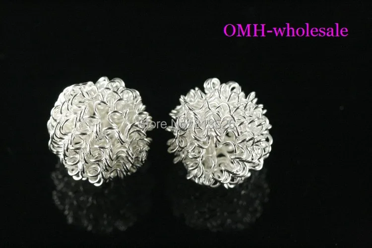 OMH оптовые ювелирные аксессуары 20 шт. 12 мм белый проволочный шар металлические