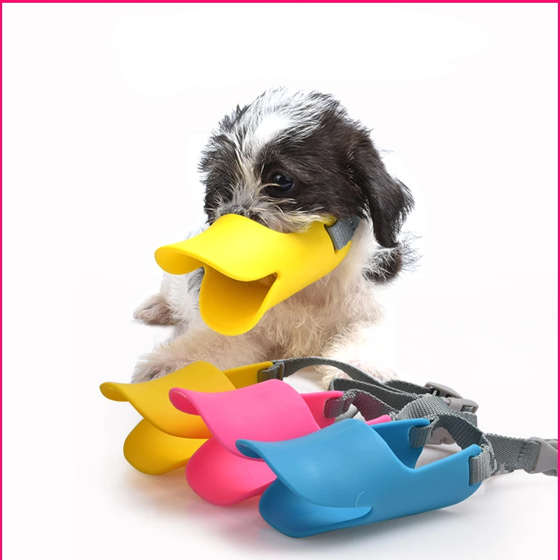 1 шт. регулируемая намордник для собак силиконовая Милая маска рта утки против