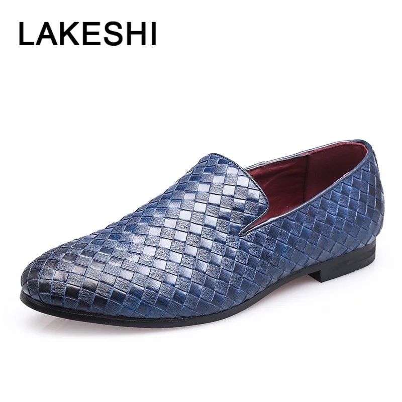 New Men Formal Shoes Luxury Brand Braid Leather Casual Driving Oxfords Loafers Moccasins For Flats | Обувь