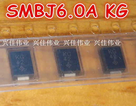 

50pcs/lot SMBJ6.0A 6.0V KG A one-way SMD TVS Diodes DO-214AA (P6KE6.0A silkscreen KG)