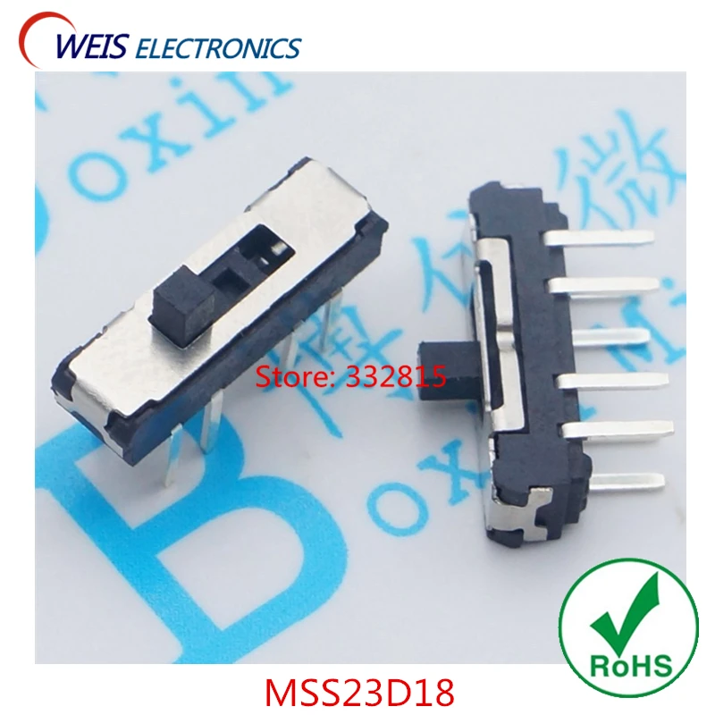 Переключатель MSS23D18 20 шт. 8PIN 2P3T DPTT переключатель боковая ручка 4 мм ROHS бесплатная