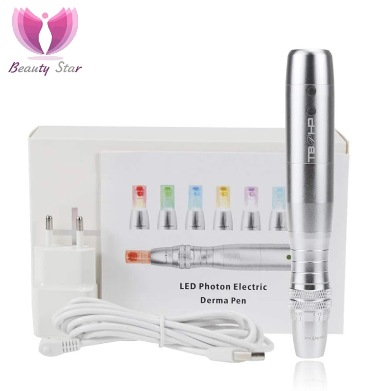 

Beauty Star 7 LED Light Photon Electric Derma Pen With Micro Needle Face Wrinkles Marks Acne Scar Removal LED Electric Derma Pen