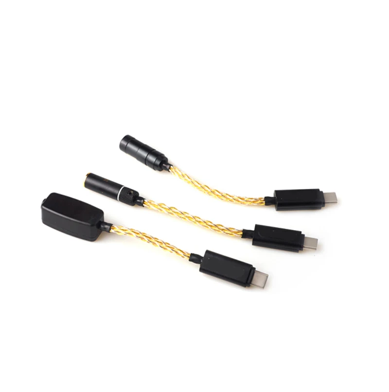 

OKCSC Type-c Dad Adapter Cable Male to 2.5mm/3.5mm/4.4mm Balanced Plug HiFi Female Mum Single Crystal Copper Plated Silver Wire