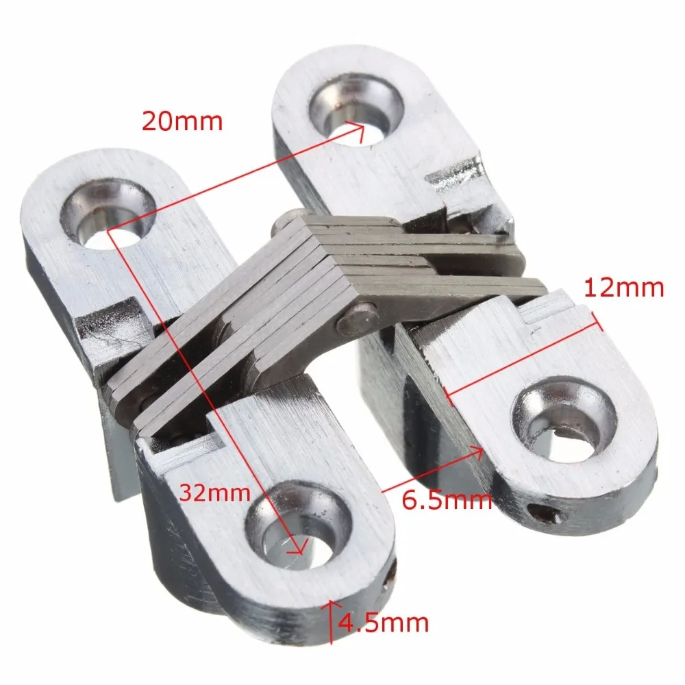 10 шт./лот цинковый сплав Нержавеющая сталь шарнир невидимые петли деревянный
