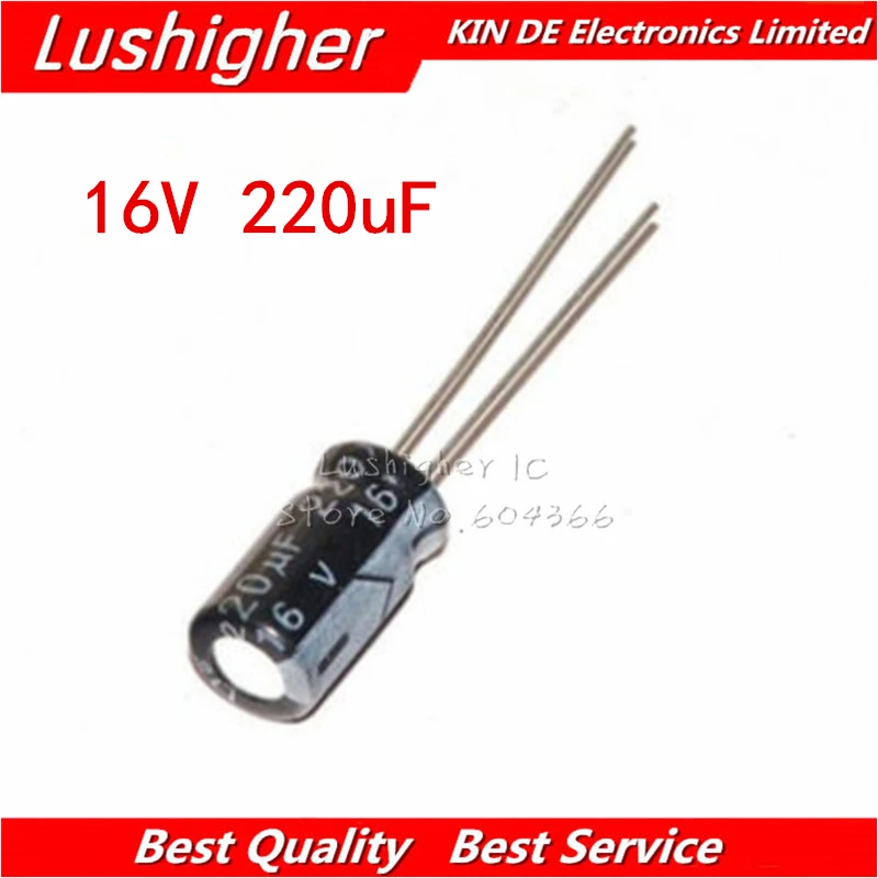 

50PCS 16V220UF 6*7mm 220UF 16V 6x7 mm Aluminum Electrolytic Capacitor DIP