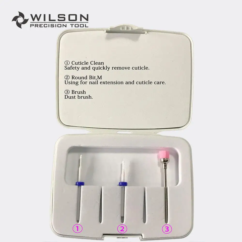

K8 Ceramic Cuticle Clean Kit (3PCS) - WILSON Carbide Nail Drill Bit