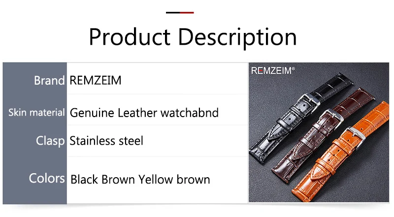 18mm 20mm 22mm Double Sided Genuine Leather Watch Band Strap Quick Release Cowhide Watchband Belt With Steel Buckle Free Tool