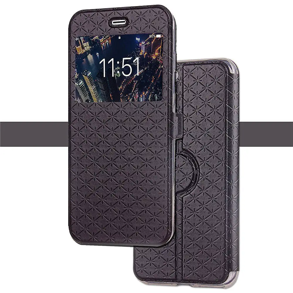 FM. HGQ роскошный кожаный + жесткий чехол книжка с окошком для huawei P20 Pro Lite P8 P9 2018