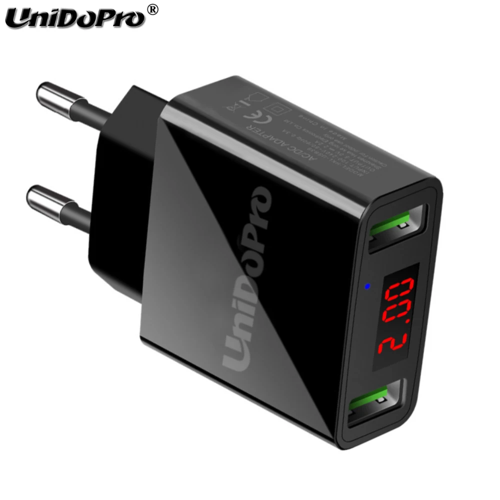 Светодиодный дисплей 2 USB штепсельная вилка ЕС 2.2A Макс Зарядное устройство