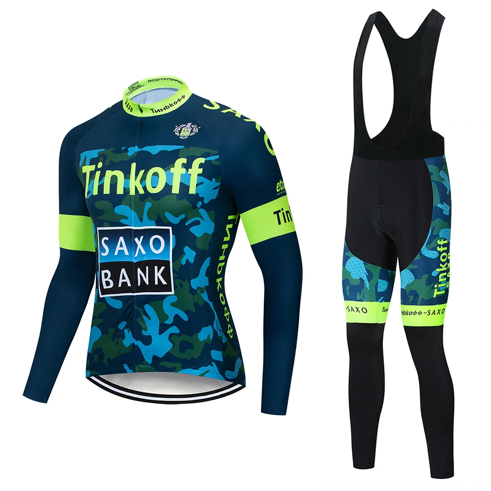 Tinkoff 2019 Новинка весна и осень длинный рукав Велоспорт Джерси Набор Ropa Мужская