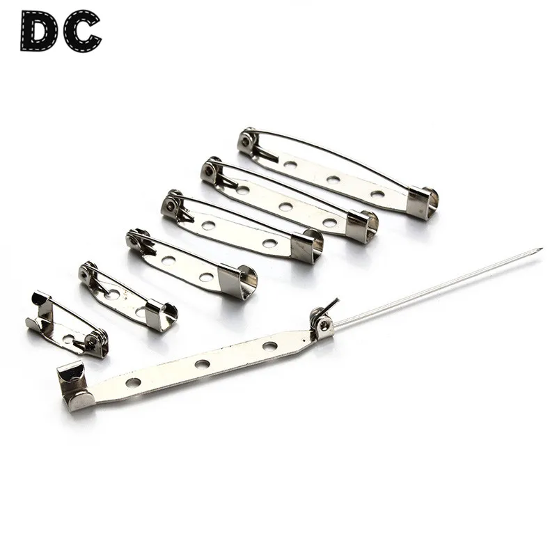 Металлическая брошь серебристого цвета 30 шт./лот с 2 отверстиями для рукоделия