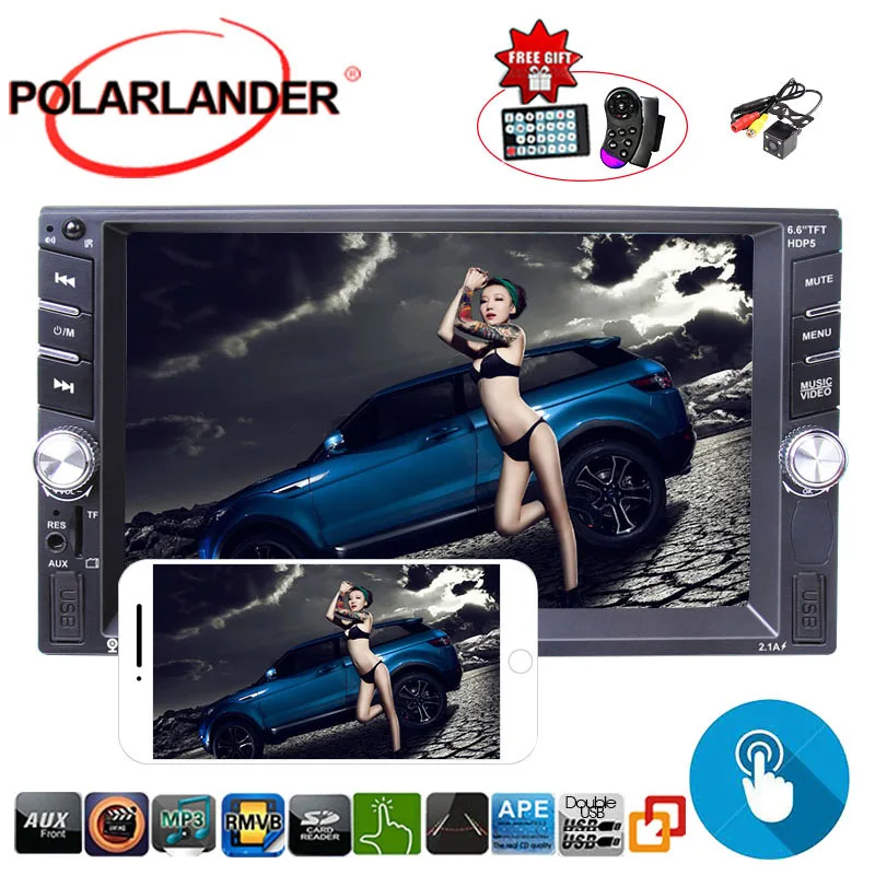 2 Din Bluetooth с камерой MP5 плеер USB Зеркало для телефона Android автомобильное радио 6