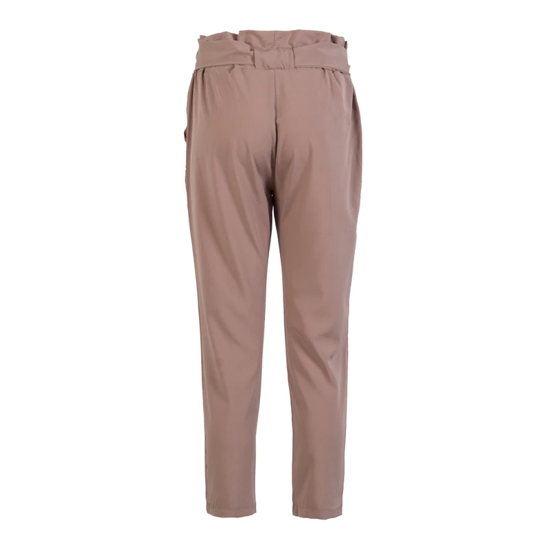 Женские модные повседневные брюки с высокой талией и бантиком на завязках тонкие