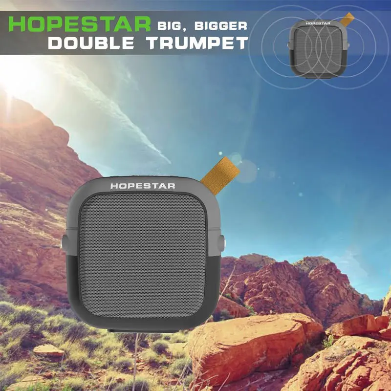 HOPESTAR T5 Мини Портативный беспроводной bluetooth динамик открытый стерео музыка сабвуфер бас водонепроницаемый Колонка звуковая коробка FM радио TF