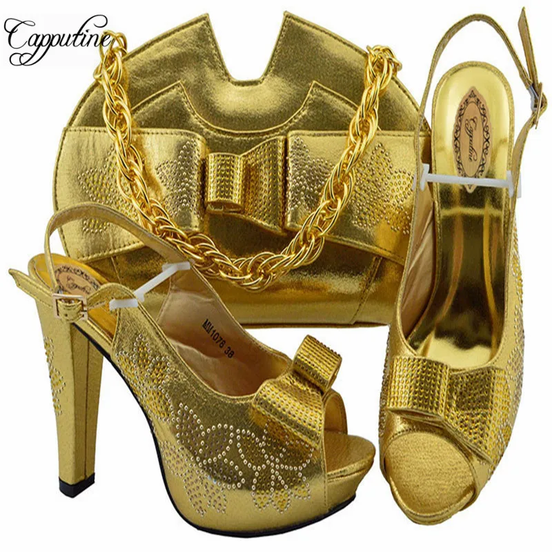 Новое поступление итальянские туфли и сумки Capputine с кристаллами подходящие к