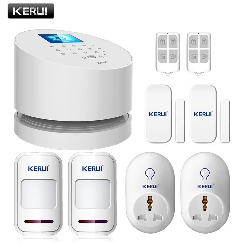 KERUI TFT цветной ЖК-дисплей WiFi GSM PSTN система безопасности для дома и офиса ios android пульт дистанционного управления с wifi ip-камерой - Цвет: Kit 5