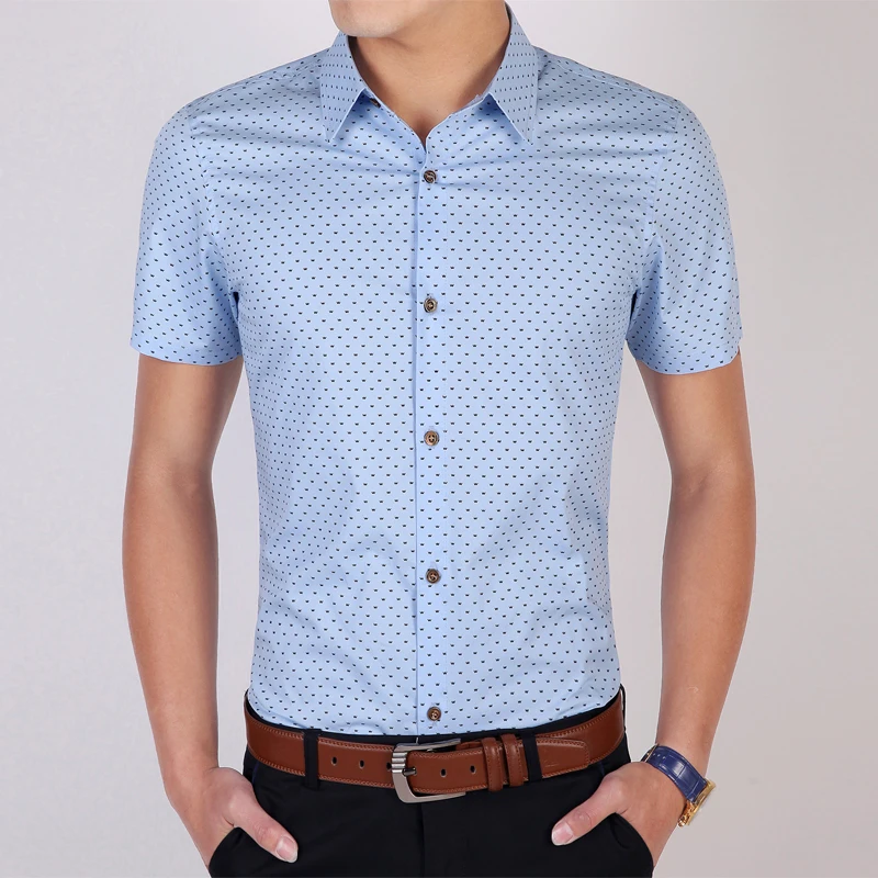 2015 New Brand Mens Dress Shirts Short 