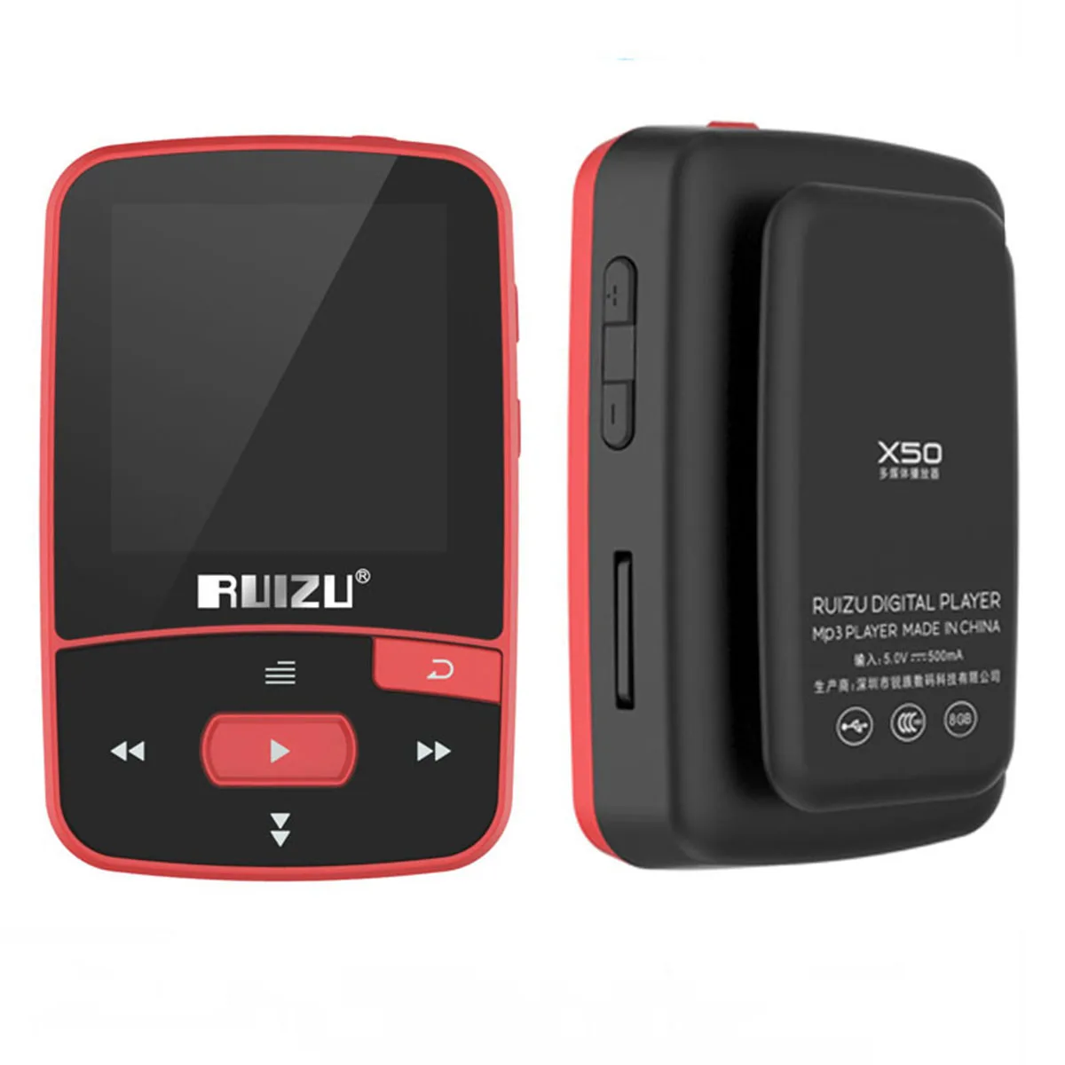 Спортивный мини Bluetooth Mp3 плеер Ruizu X50, музыкальный аудио Mp 3 с радио цифровым Hi-Fi экраном, Fm Flac Usb, 8 ГБ, без потерь