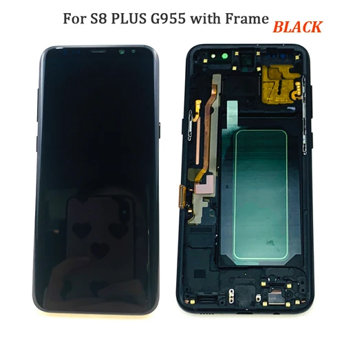 Супер AMOLED ЖК-дисплей для samsung Galaxy S8 G950 SM-G950F ЖК-экран сенсорный дигитайзер сборка Pantalla для S8 Plus G955 - Цвет: S8 Plus Black Frame