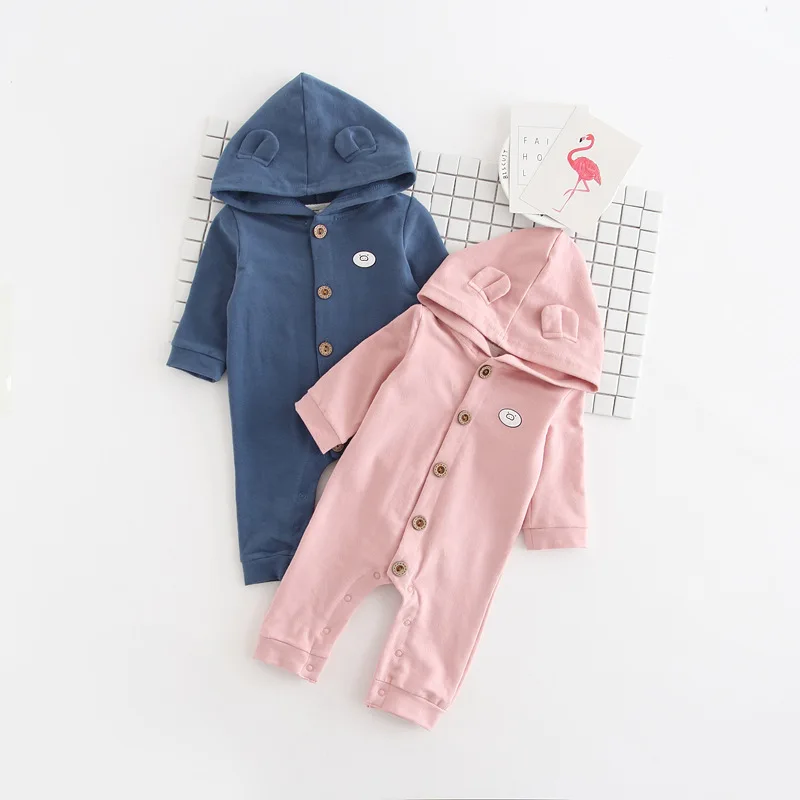 

Fashion Hooded Rompers Newborn Girls Boys Babysuits Cartoon Pig Kids Clothes Infant Baby Romper Children Fall Clothes Wholesale