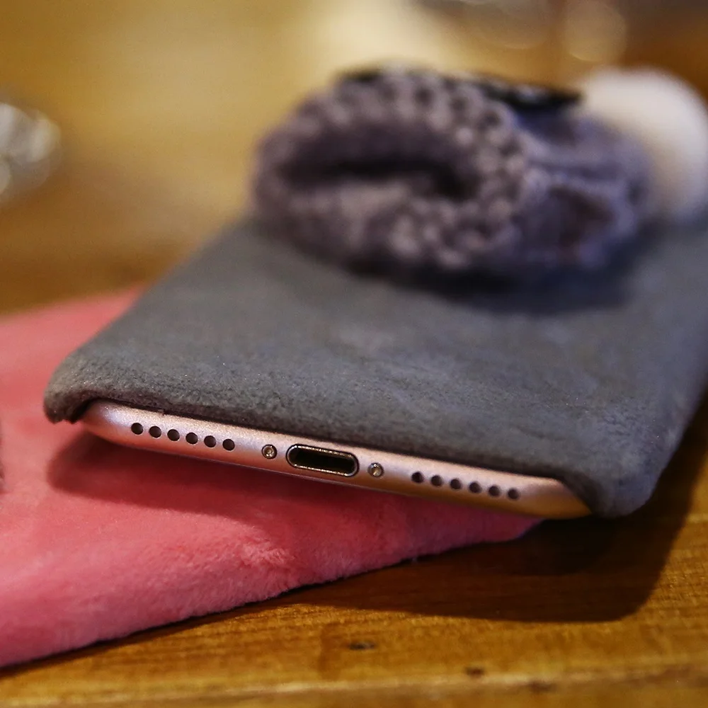 Kisscase Плюшевая обложка для iPhone 6 6S 7 8 Plus 5S SE Смазливая вязаная шляпа Плюшевые чехлы 5
