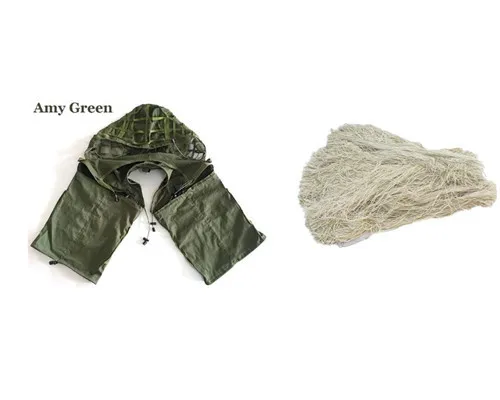Green Khaki Армейские фанаты, снайперская полевая стрельба, Боевая тактическая одежда, основа для одежды, открытый охотничий лагерь, сделай сам, камуфляжный костюм с пряжей - Цвет: Green Khaki