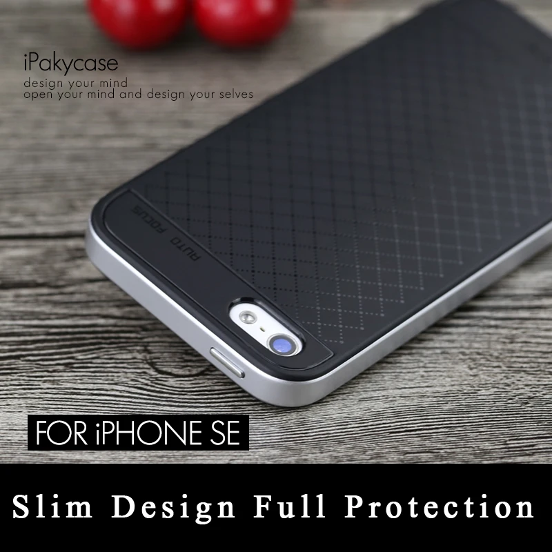 Original iPaky Slim coque For iPhone 5S SE case Luxury PC Frame + Silicone Back Cover for iphone5 5 5s 5se cases |
