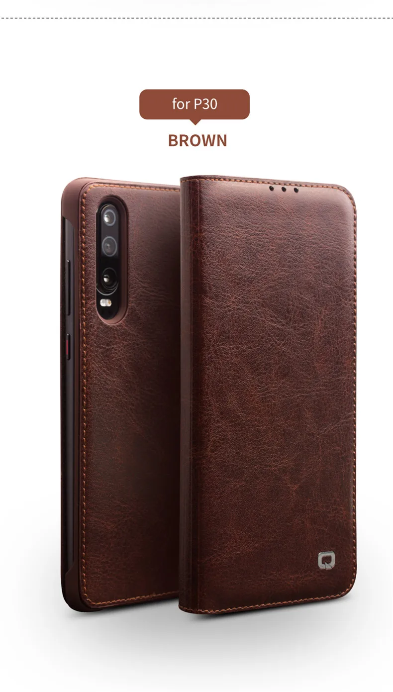 QIALINO, натуральная кожа, ультра тонкий чехол для телефона huawei P30 Pro, 6,47 дюймов, роскошный флип-чехол ручной работы для huawei P30, 6,1 дюймов