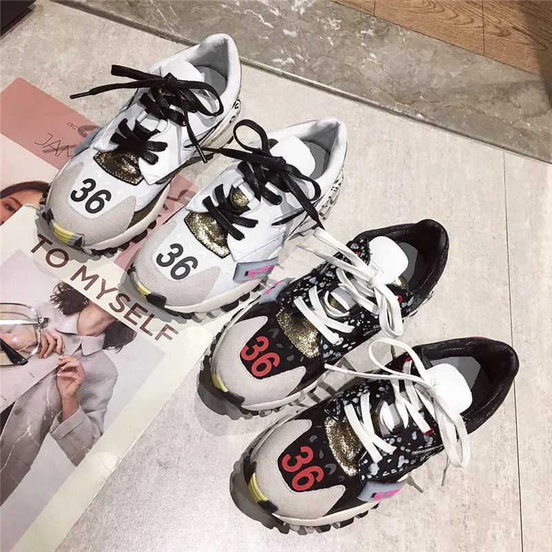 Новинка 2019 года сезон весна Лидер продаж кроссовки с пэчворком модная женская