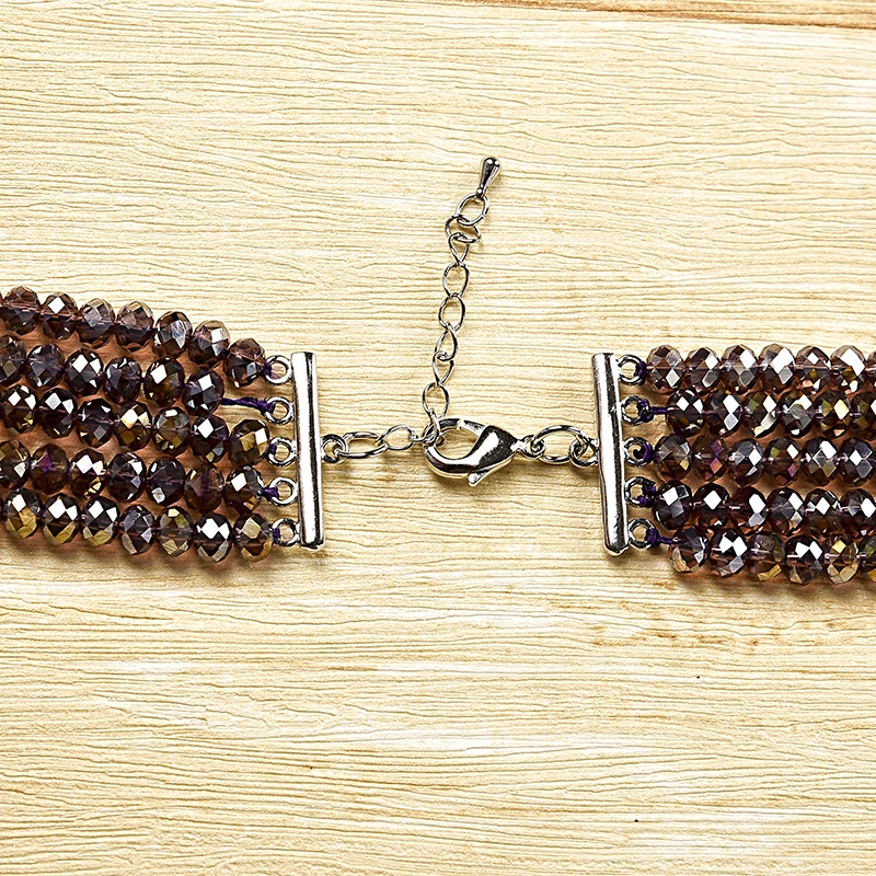 Коричневые Кондитерские украшения из бисера ожерелье нескольких и хорошо