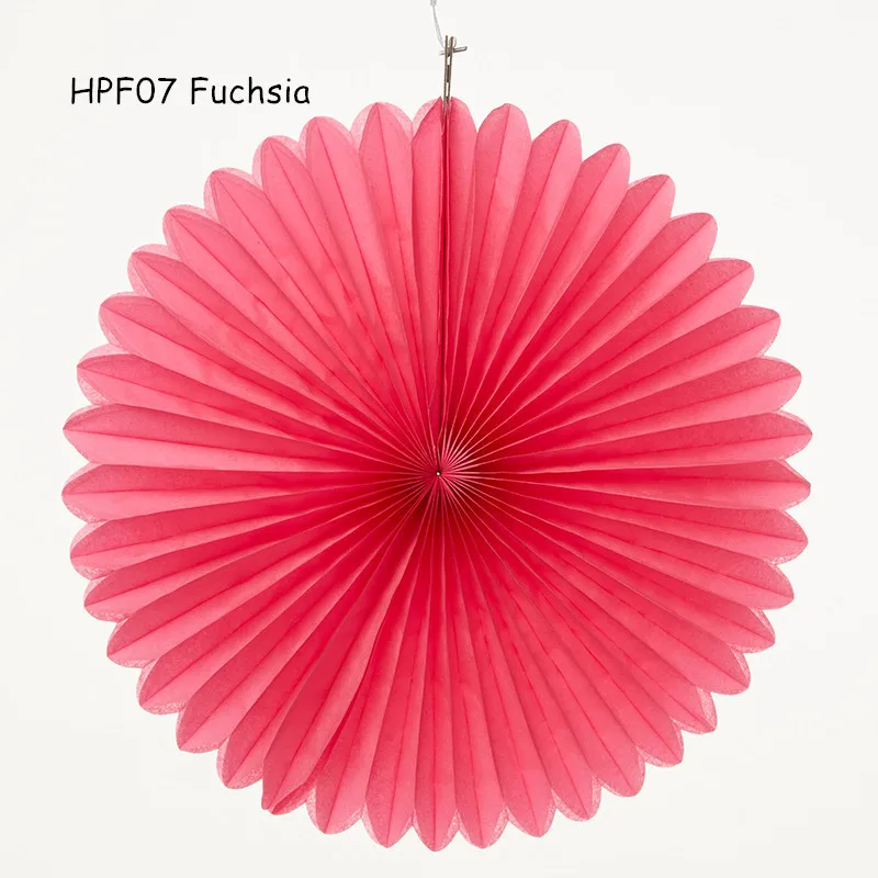 HPF07 Fuchsia Смешанные размеры 6/8/10/12/14/16 дюймов веера из папиросной бумаги флюгеры висящие Свадебные Бумажные цветы День рождения Baby Shower Свадебные украшения - Цвет: HPF07 Fuchsia