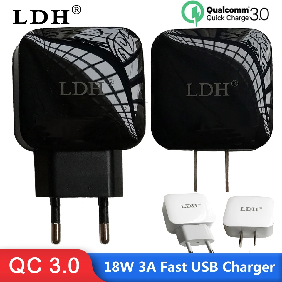 Быстрое зарядное устройство LDH 18 Вт QC 3 0 быстрое USB для телефона 3A iphone x 7 8 ipad Samsung