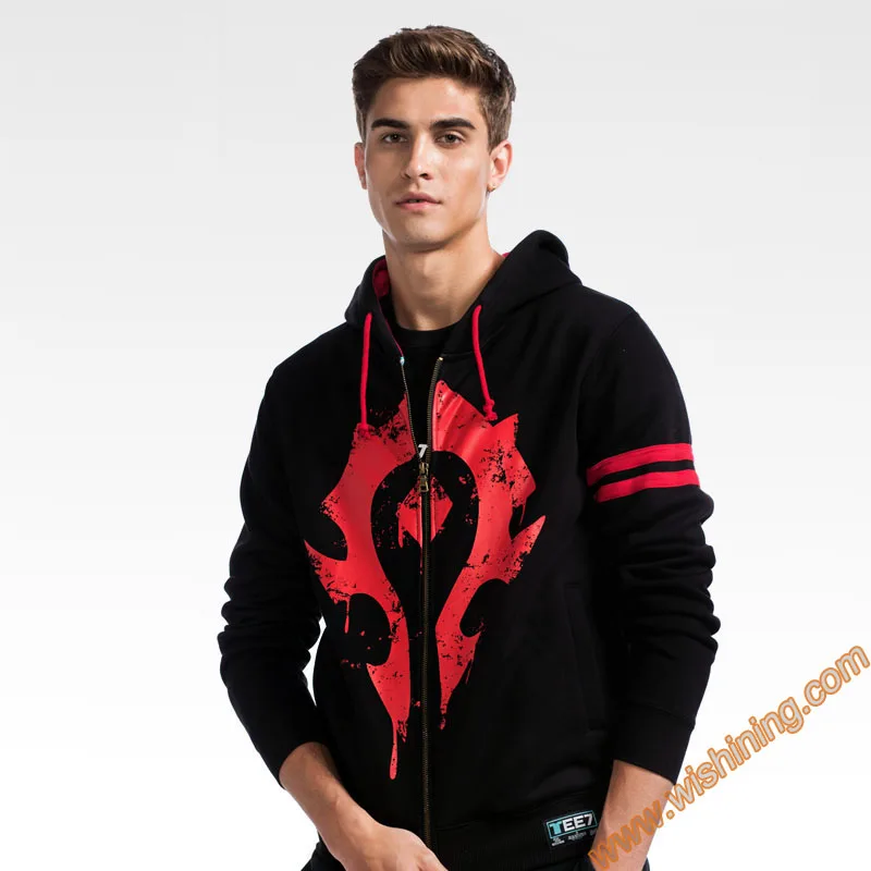Качественная толстовка с капюшоном и логотипом Horde Alliance|Мужские толстовки
