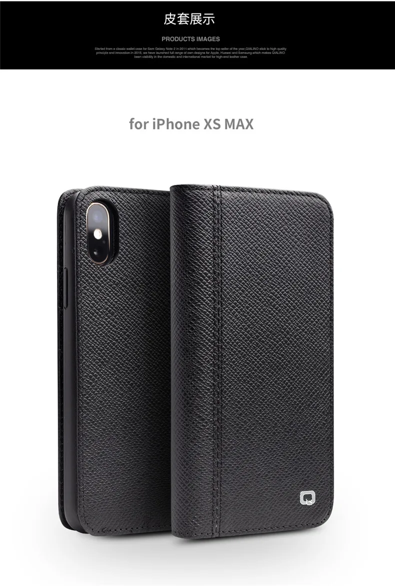 Новинка, 2 в 1, для iPhone X, XR, XS, Max, настоящий, натуральный, Воловья кожа, натуральная кожа, чехол для телефона, коровья кожа, откидная крышка, Qialino, брендовый кошелек, чехол