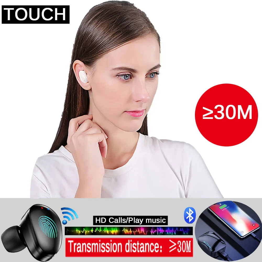 X7 2200 мАч TWS отпечатков пальцев сенсорный Bluetooth наушники, HD стерео беспроводные наушники, шум отмена Игровые наушники расстояние ≥30 м