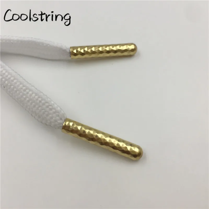 Coolstring(100 шт/25 комплектов) Блестящий конец шнурка сделать свой собственный шнурки для обуви золотые Aglets персонализированные Выделите металлические подсказки