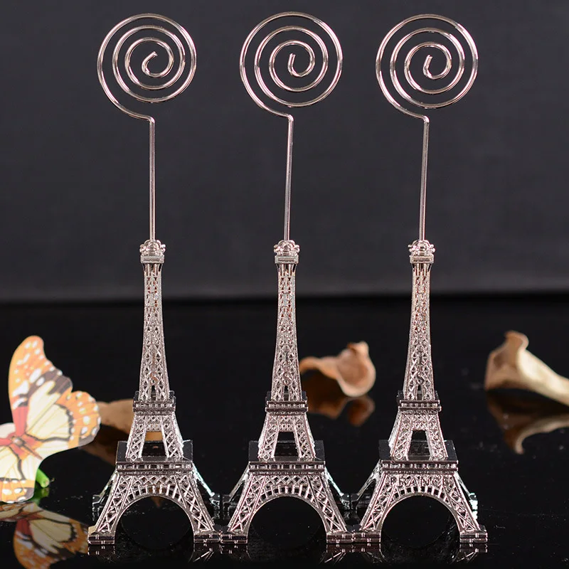 

1 Pcs Office Desk Decoration Business Card Holder Eiffel Tower Metal Craft PJJJSN642
