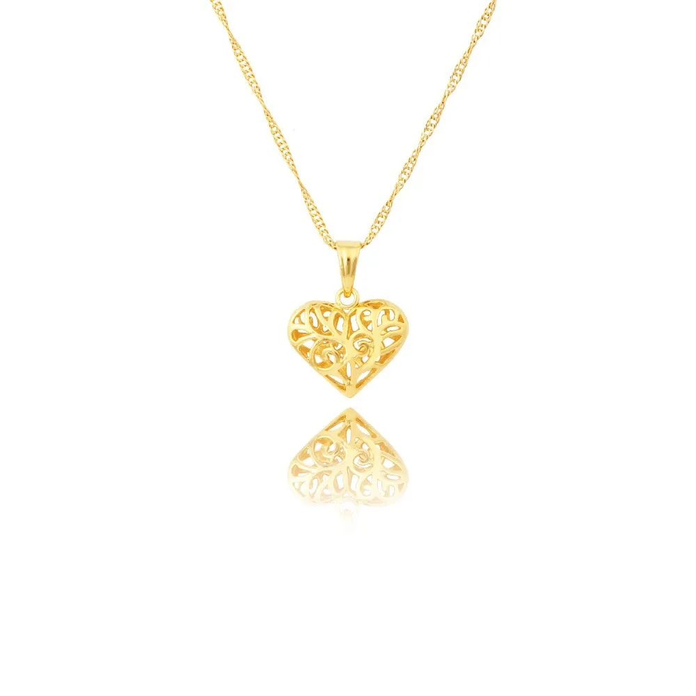 Золотой цвет мусульманское сердце ожерелье с подвеской в виде сердца кулон