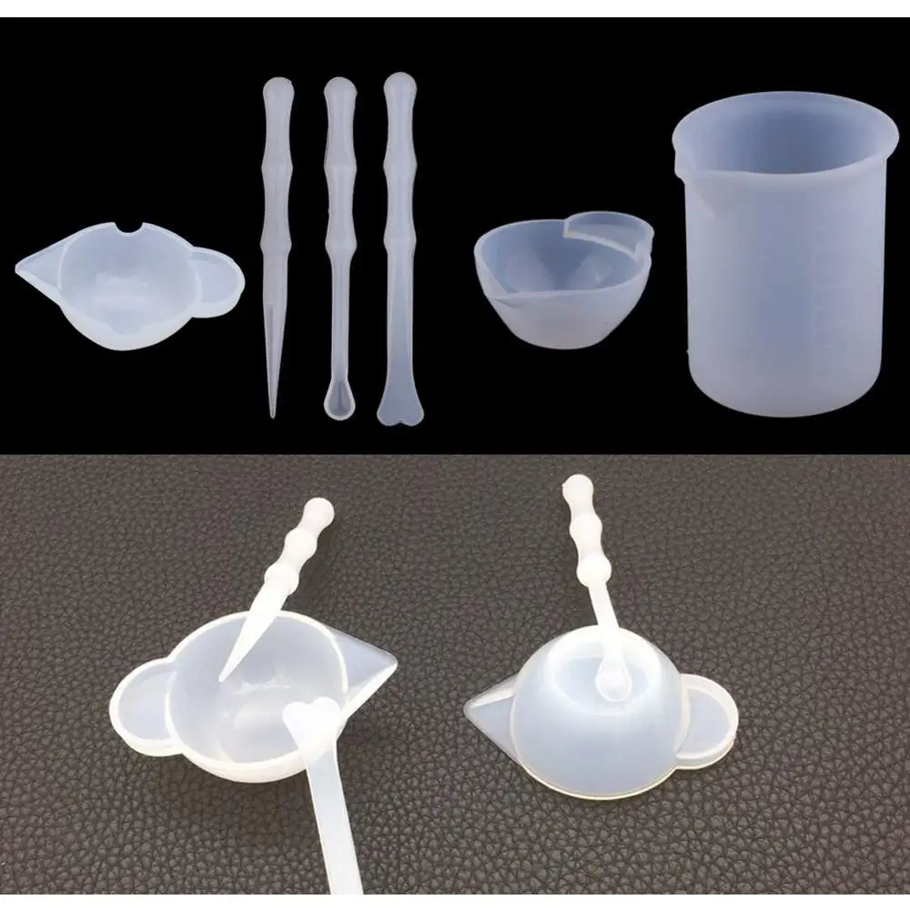 Прочные 6 шт силиконовые чашки для смешивания УФ смоляные миски и мешалки жидкая