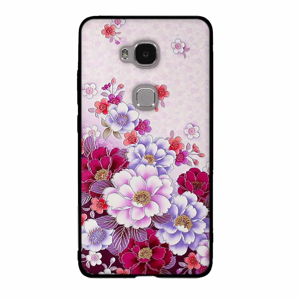 Чехол для huawei Honor 5X5 X GR5, задняя крышка из ТПУ с 3D рельефным принтом для huawei mate 7 Mini KIW-L21, Мягкая силиконовая задняя крышка для телефона