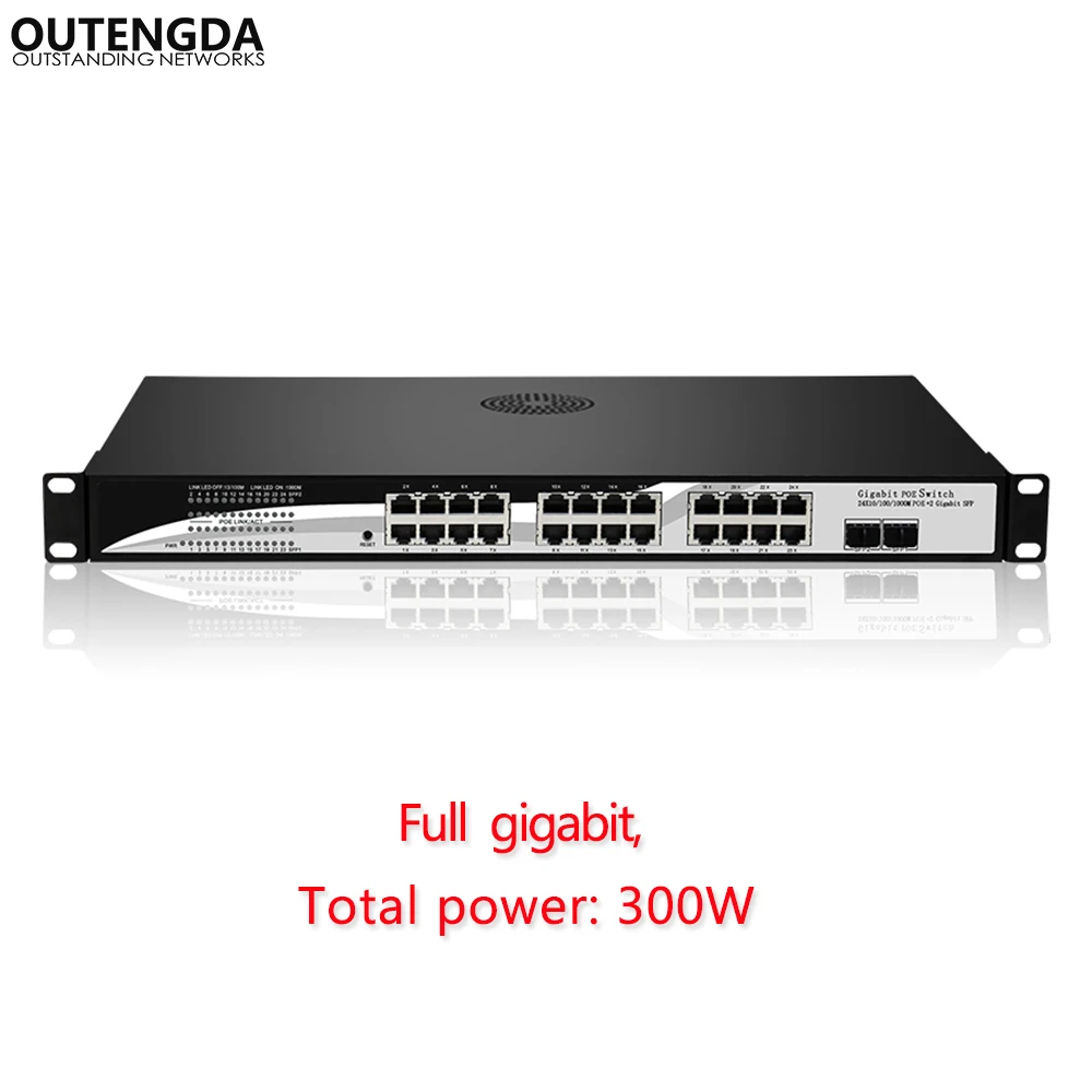 24-портовый гигабитный коммутатор POE с 24-гигабитным портом Poe 1000M 2-гигабитные