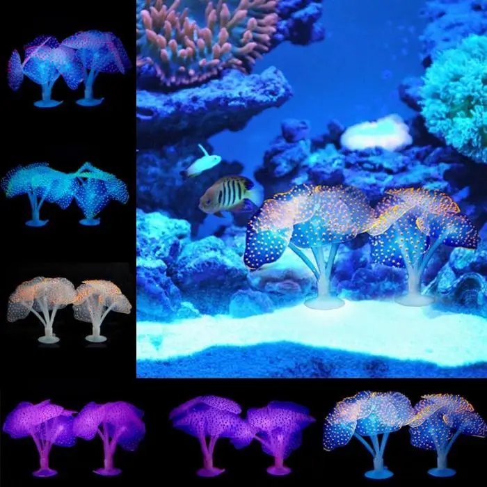 Fish Tank Glowing Artificial Jellyfishes Silicone Simulated Aquatic Plants Fluorescent Vivid Jellyfish Aquarium Decor 669