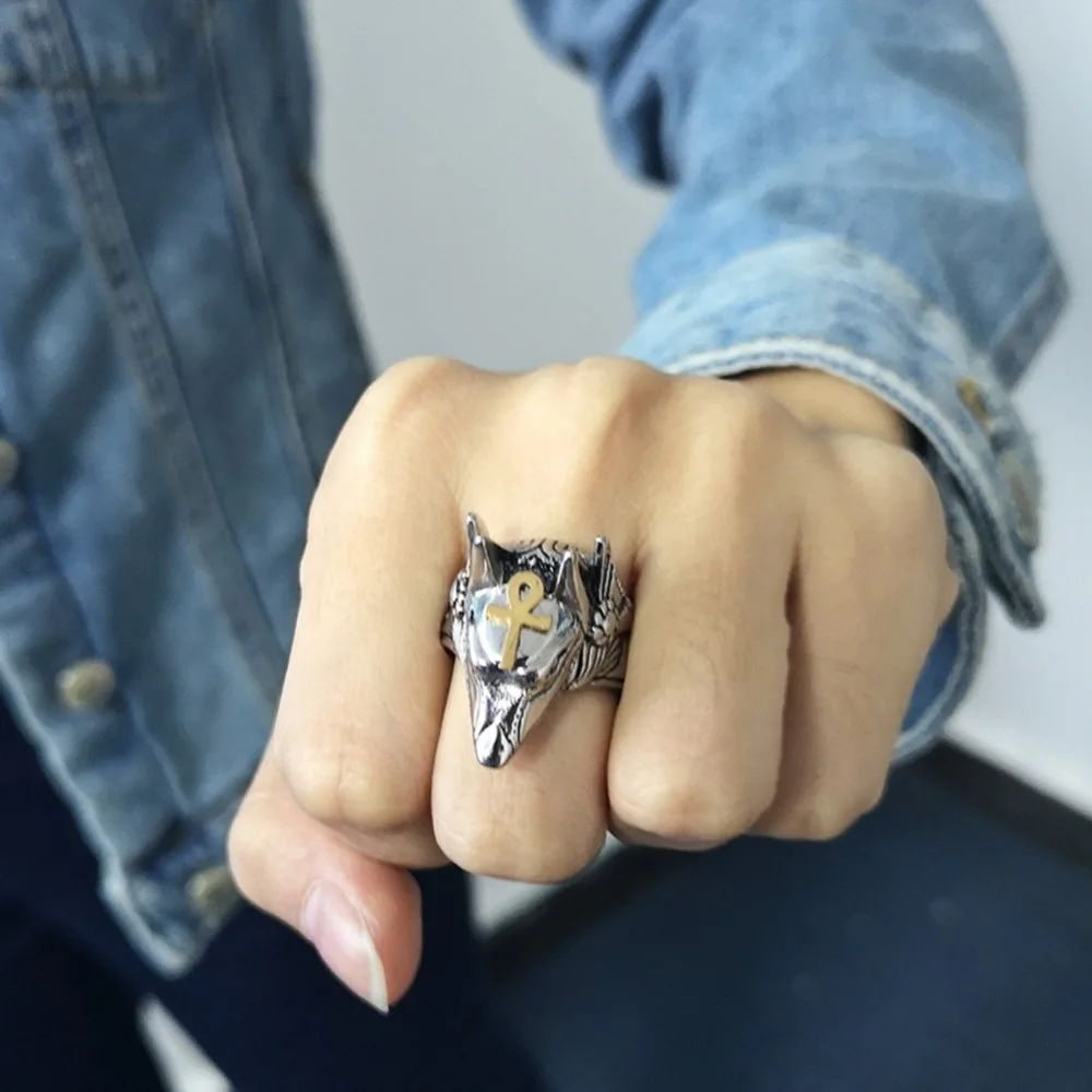 IMIXLOT Size 7-12 Fashion Jewely Vintage Charm Wolf Head Ring Punk Titanium Steel Finger Rings For Men Gift | Украшения и