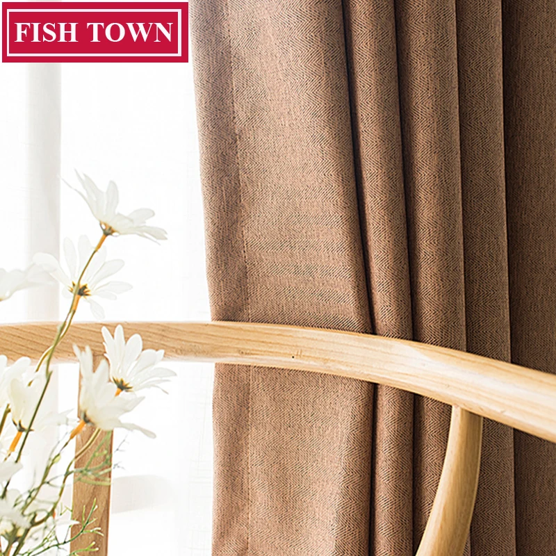 FISH TOWN искусственное белье сплошной цвет затемненные занавески оконные шторы