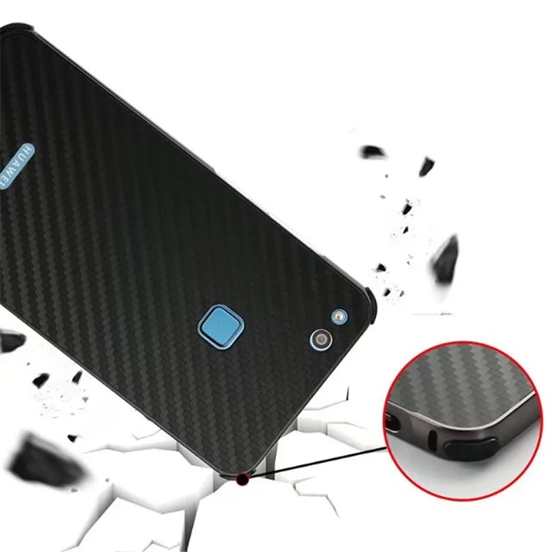 ZEALLION For Huawei P10 Lite Luxury Plating Aluminum Metal Frame + Carbon Fiber Hard PC Shockproof Back Cover | Мобильные телефоны