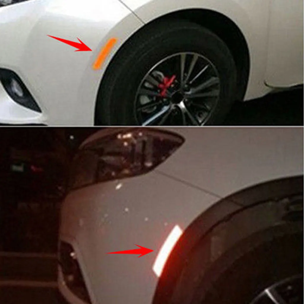 Автомобильные наклейки 2x автомобильный бампер Светоотражающая Предупреждение полоса Декаль наклейки авто аксессуар 14,5x2,5 см аксессуары для украшения автомобиля