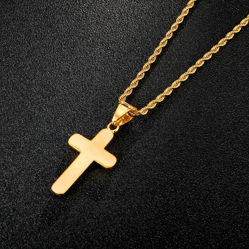 Хип-хоп Iced Out Bling крест ожерелье мужское золотого цвета из нержавеющей стали подвески и ожерелья для женщин и мужчин ювелирные изделия