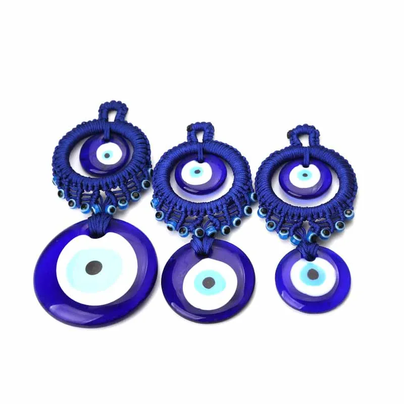 1 шт. счастливый брелок для ключей от сглаза синий злой ржаной лента с бисером Diy